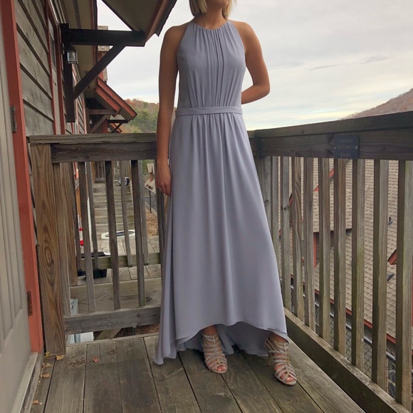 NWT Jasmine Bridesmaids Jewel Neckline Georgette High-Low Dress Size 12 - Picture 3 of 8